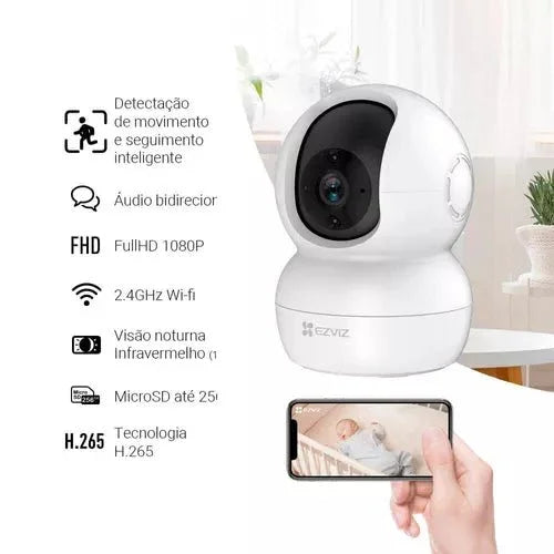 Câmera De Segurança Wifi Ezviz Ty2 Fullhd 2mp Visão Noturna - Big Shopping Brasil